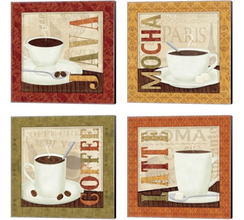 Coffee Cup 4 Piece Canvas Print Set by Veronique Charron