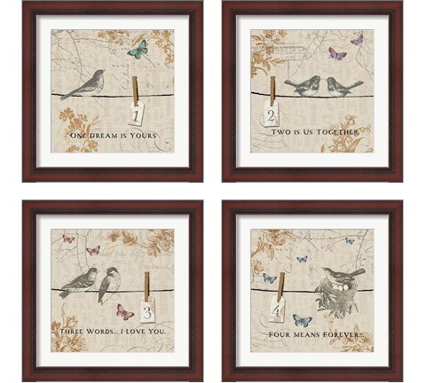 Words that Count 4 Piece Framed Art Print Set by Pela
