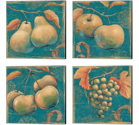 Lovely Fruits 4 Piece Canvas Print Set by Daphne Brissonnet