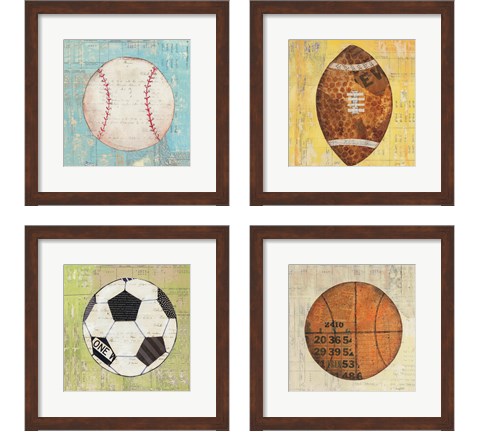 Play Ball 4 Piece Framed Art Print Set by Courtney Prahl