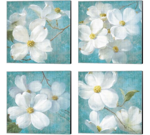 Indiness Blossom Square Vintage 4 Piece Canvas Print Set by Danhui Nai