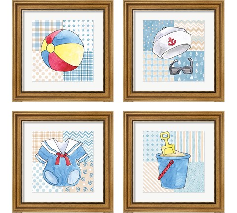 Coastal Baby Boy 4 Piece Framed Art Print Set by Beth Grove