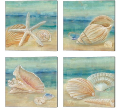 Horizon Shells Square 4 Piece Canvas Print Set by Cynthia Coulter