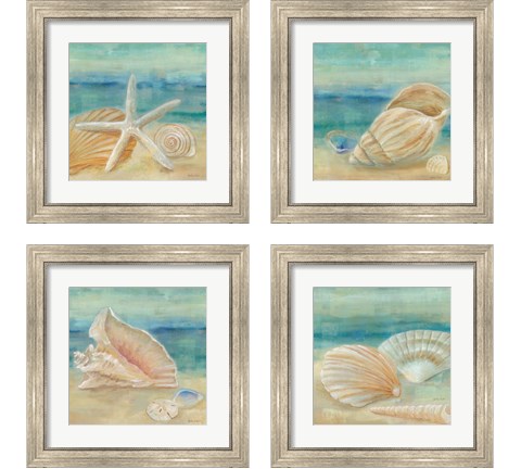 Horizon Shells Square 4 Piece Framed Art Print Set by Cynthia Coulter