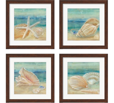 Horizon Shells Square 4 Piece Framed Art Print Set by Cynthia Coulter
