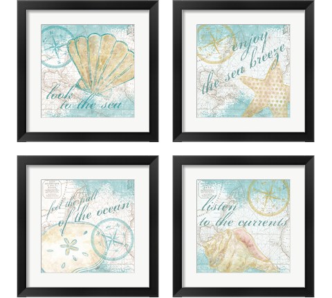 Look to the Sea 4 Piece Framed Art Print Set by Tara Reed