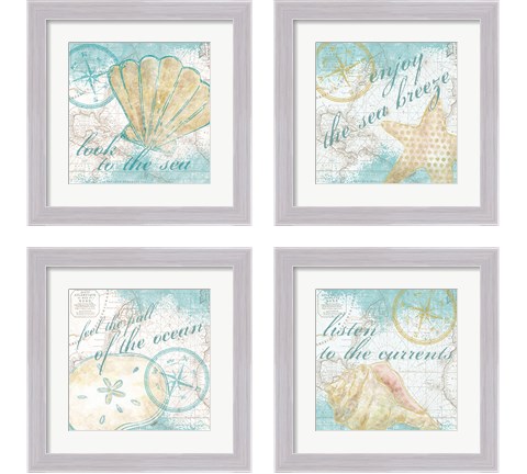 Look to the Sea 4 Piece Framed Art Print Set by Tara Reed
