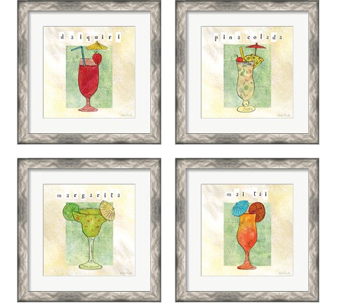 Tropical Cocktails 4 Piece Framed Art Print Set by Caitlin Dundon
