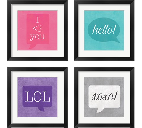 Text Me 4 Piece Framed Art Print Set by Hartworks