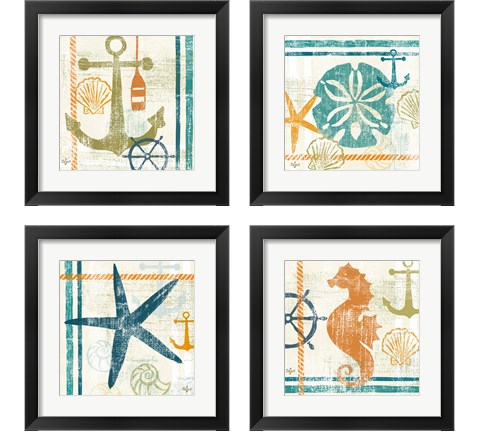 Nautical Brights 4 Piece Framed Art Print Set by Rebecca Lyon