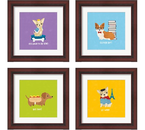 Good Dogs 4 Piece Framed Art Print Set by Moira Hershey