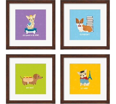 Good Dogs 4 Piece Framed Art Print Set by Moira Hershey