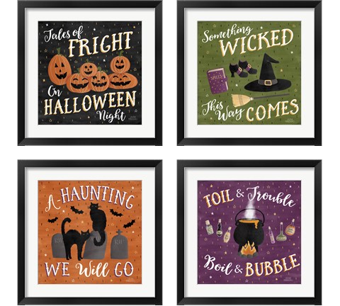 Haunted Halloween 4 Piece Framed Art Print Set by Laura Marshall