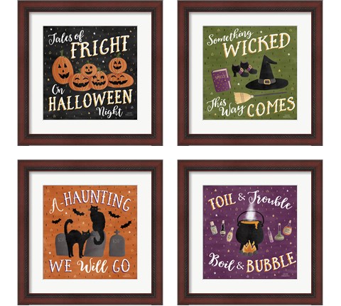 Haunted Halloween 4 Piece Framed Art Print Set by Laura Marshall
