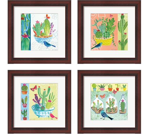 Cacti Garden 4 Piece Framed Art Print Set by Farida Zaman
