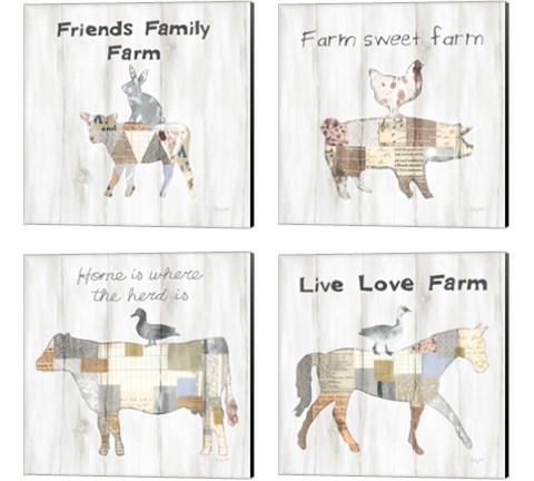 Farm Family 4 Piece Canvas Print Set by Courtney Prahl