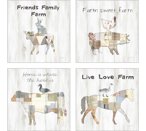 Farm Family 4 Piece Art Print Set by Courtney Prahl