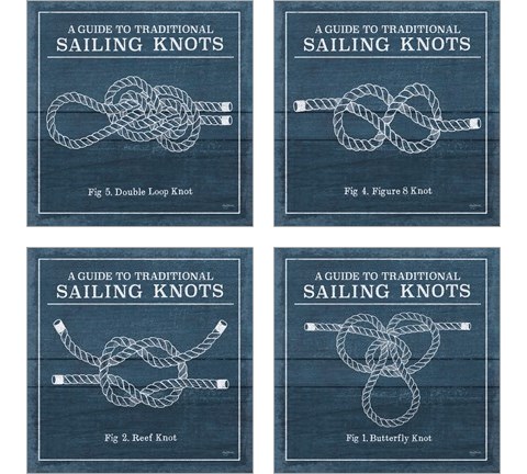 Vintage Sailing Knots 4 Piece Art Print Set by Mary Urban