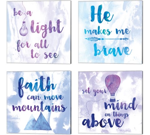 Words of Faith 4 Piece Canvas Print Set by Sarah Adams