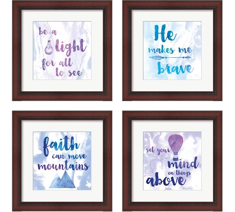 Words of Faith 4 Piece Framed Art Print Set by Sarah Adams