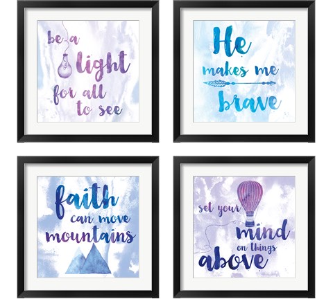 Words of Faith 4 Piece Framed Art Print Set by Sarah Adams
