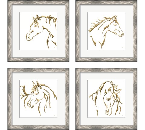 Gilded Horse 4 Piece Framed Art Print Set by Chris Paschke
