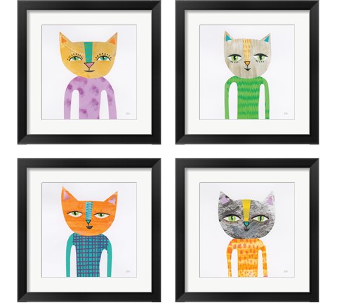 Cool Cats 4 Piece Framed Art Print Set by Melissa Averinos