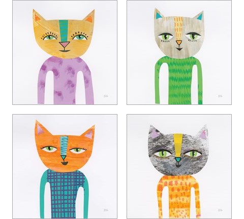 Cool Cats 4 Piece Art Print Set by Melissa Averinos