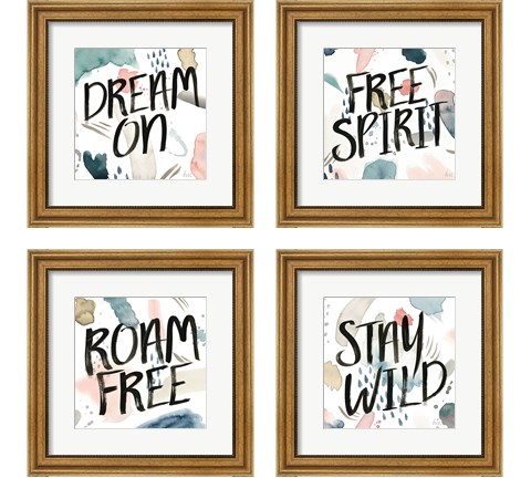 April Showers Inspiration 4 Piece Framed Art Print Set by Laura Marshall