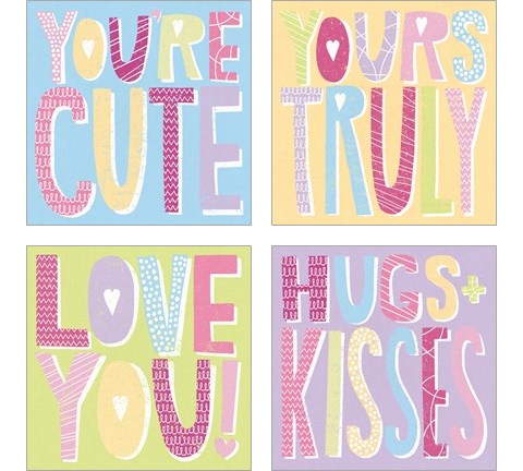 Words of Love 4 Piece Art Print Set by Moira Hershey