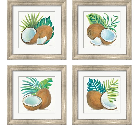 Coconut Palm 4 Piece Framed Art Print Set by Mary Urban