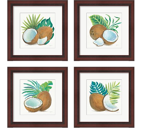 Coconut Palm 4 Piece Framed Art Print Set by Mary Urban