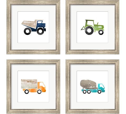 Truck with Paint Texture 4 Piece Framed Art Print Set by Color Me Happy