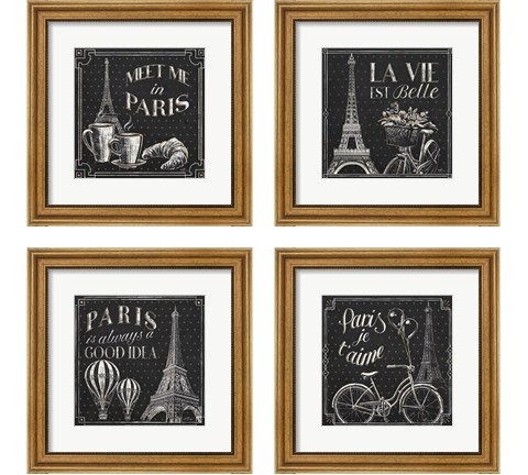 Vive Paris 4 Piece Framed Art Print Set by Janelle Penner