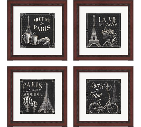 Vive Paris 4 Piece Framed Art Print Set by Janelle Penner