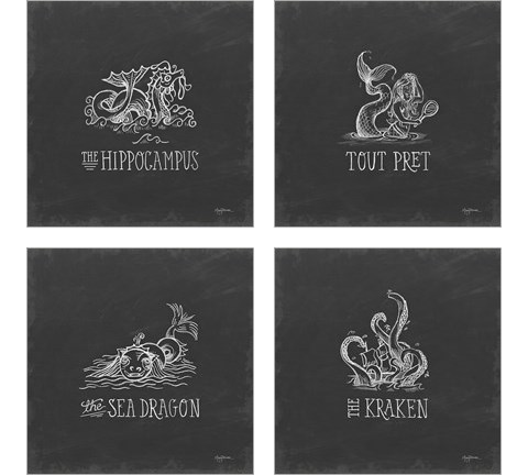 Mythical Map 4 Piece Art Print Set by Mary Urban