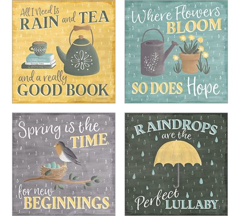 Smitten With Spring 4 Piece Art Print Set by Laura Marshall