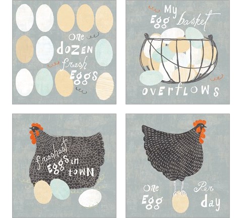 Fresh Eggs 4 Piece Art Print Set by Sue Schlabach