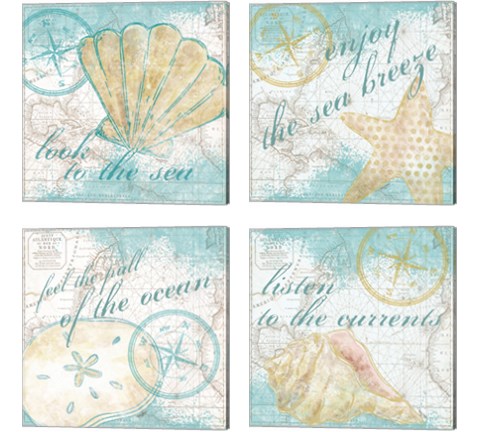 Look to the Sea 4 Piece Canvas Print Set by Tara Reed