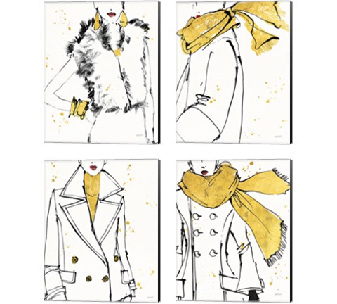 Fashion Strokes 4 Piece Canvas Print Set by Anne Tavoletti