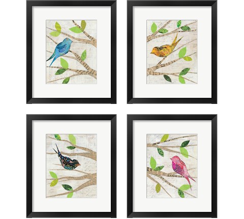 Birds in Spring 4 Piece Framed Art Print Set by Courtney Prahl