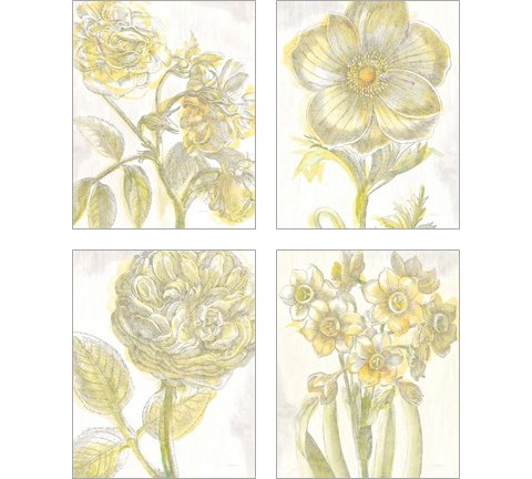 Belle Fleur Yellow 4 Piece Art Print Set by Sue Schlabach