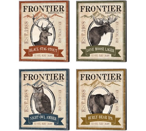 Frontier Brewing 4 Piece Canvas Print Set by Laura Marshall