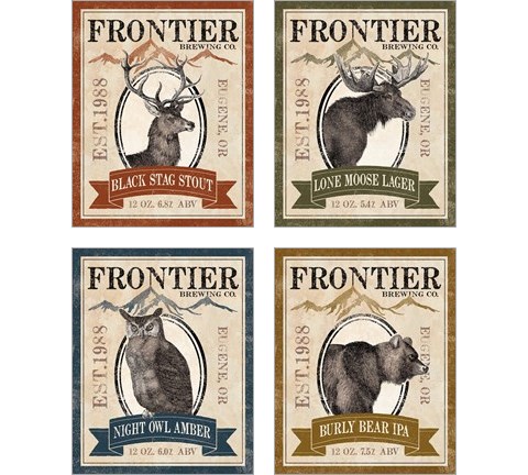 Frontier Brewing 4 Piece Art Print Set by Laura Marshall