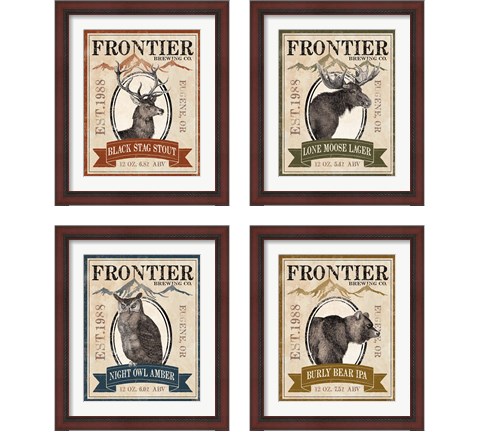 Frontier Brewing 4 Piece Framed Art Print Set by Laura Marshall