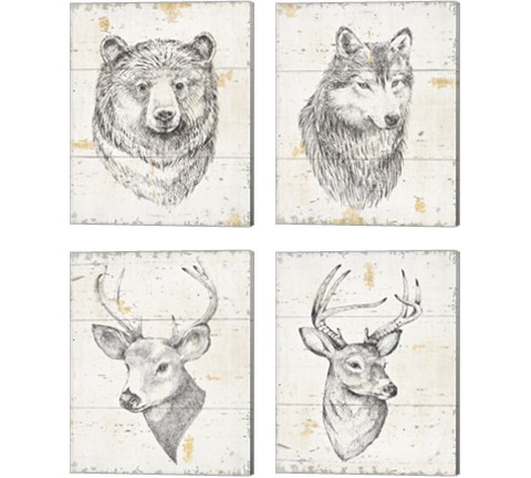 Wild and Beautiful 4 Piece Canvas Print Set by Daphne Brissonnet