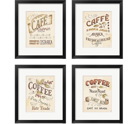 Authentic Coffee 4 Piece Framed Art Print Set by Daphne Brissonnet