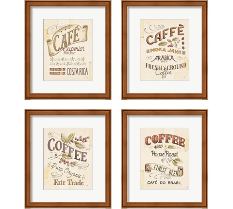 Authentic Coffee 4 Piece Framed Art Print Set by Daphne Brissonnet