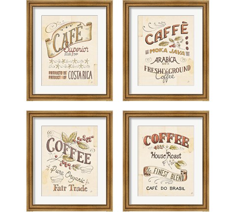 Authentic Coffee 4 Piece Framed Art Print Set by Daphne Brissonnet