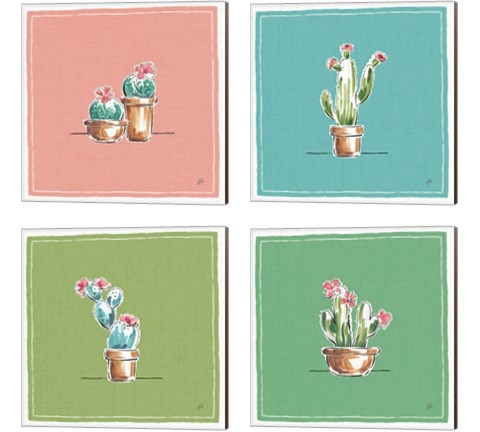 Desert Bloom 4 Piece Canvas Print Set by Daphne Brissonnet